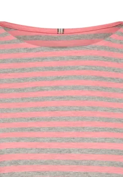 Langarmshirt aus reiner Baumwolle grey melange stripes