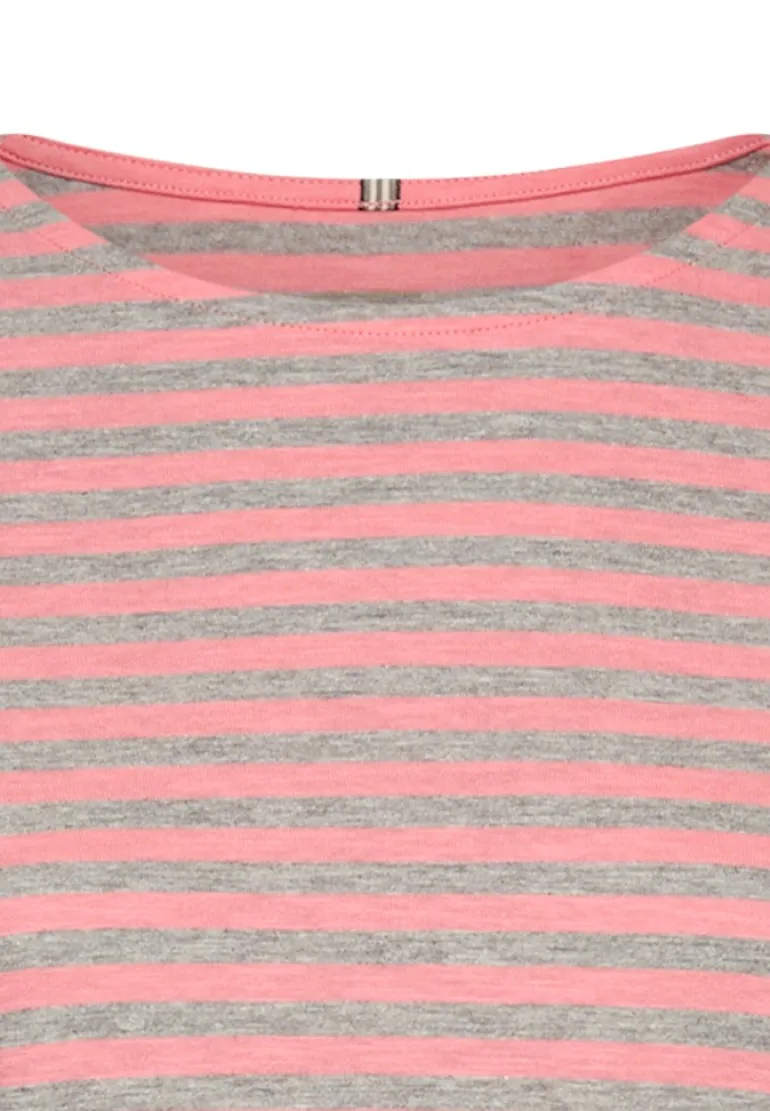Langarmshirt aus reiner Baumwolle grey melange stripes