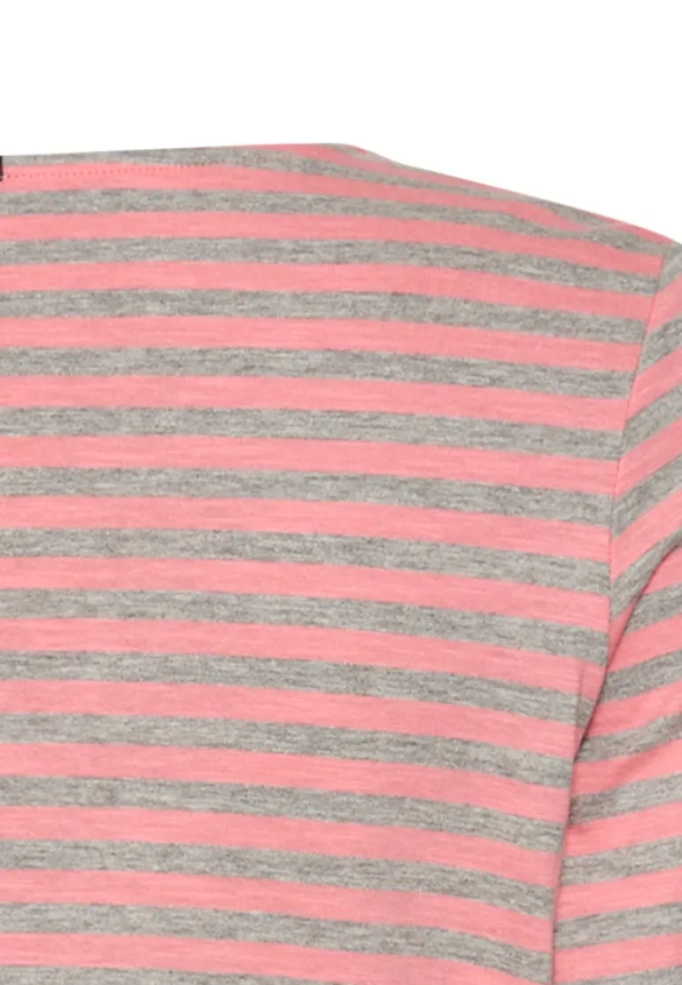 Langarmshirt aus reiner Baumwolle grey melange stripes