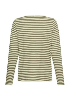 Langarmshirt aus reiner Baumwolle shadow khaki stripes