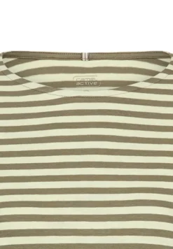Langarmshirt aus reiner Baumwolle shadow khaki stripes