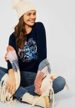 Langarmshirt mit Fotoprint deep blue