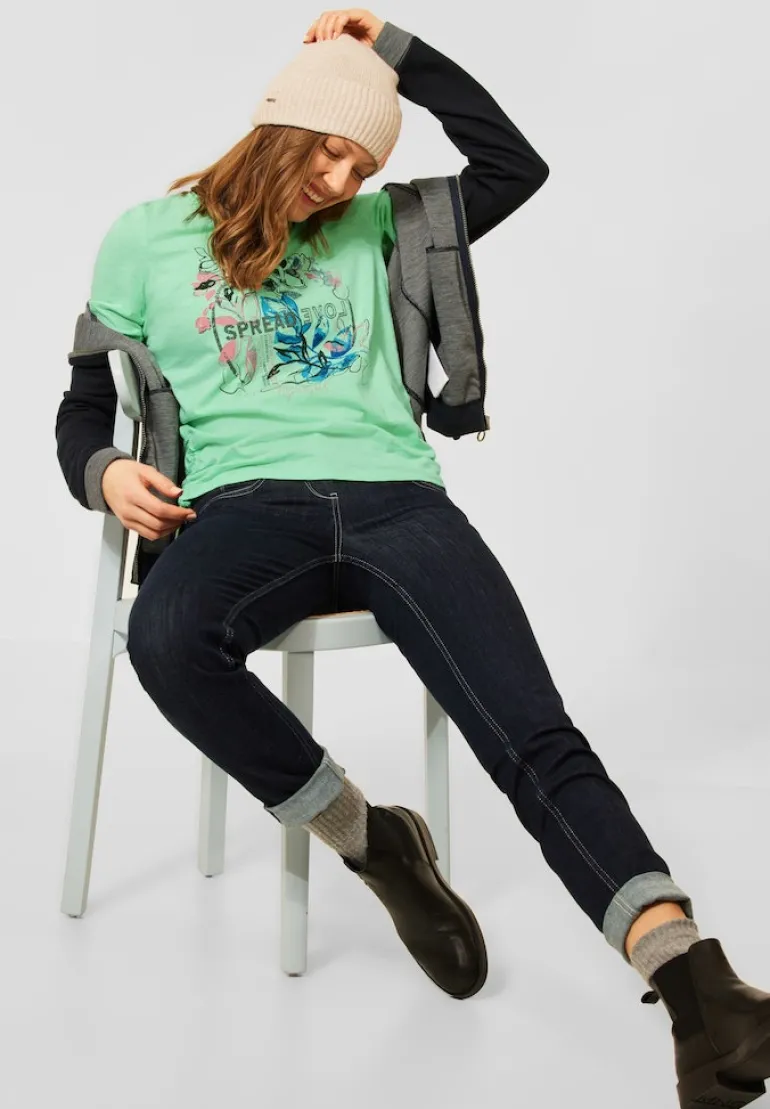 Langarmshirt mit Fotoprint fun green