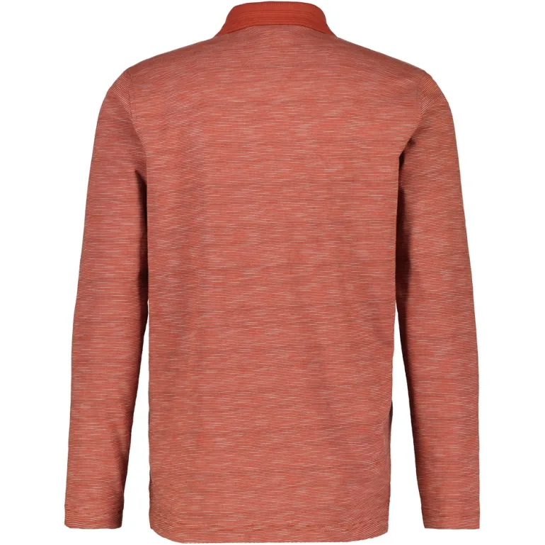Langarmshirt mit Polokragen rusty red