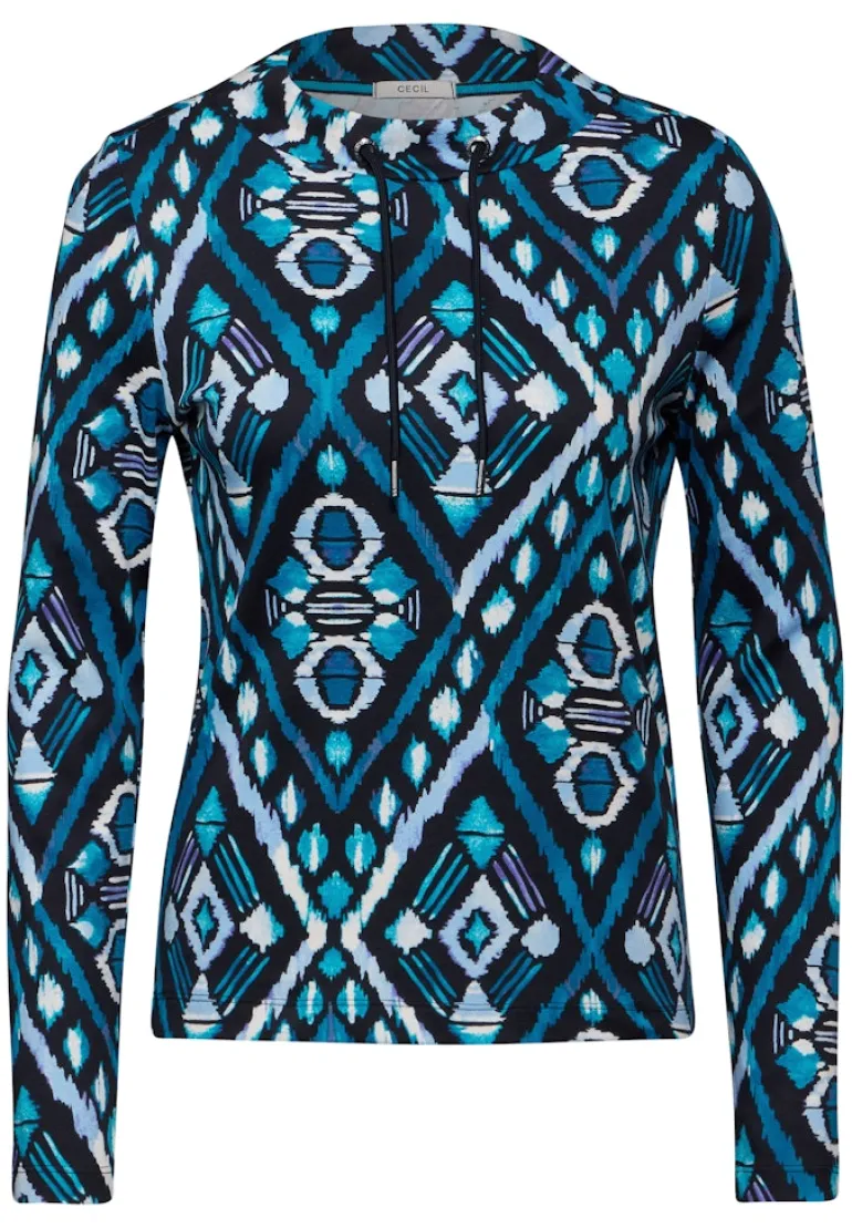 Langarmshirt mit Print deep charcoal grey