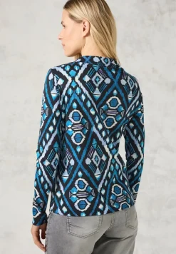 Langarmshirt mit Print deep charcoal grey