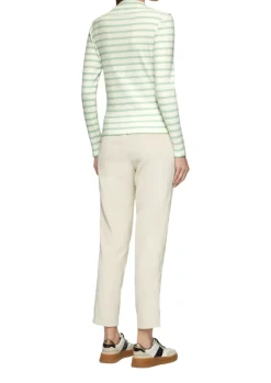 Langarmshirt mit Rippstruktur creme