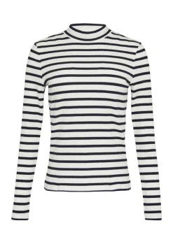 Langarmshirt mit Rippstruktur blau