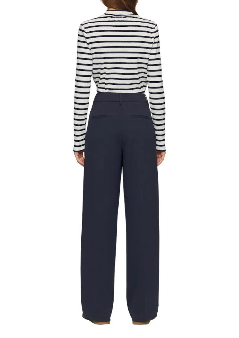 Langarmshirt mit Rippstruktur blau