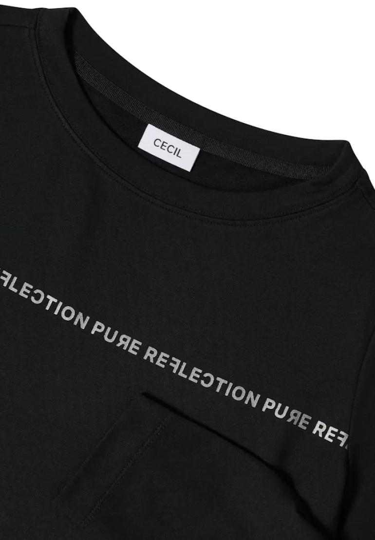 Langarmshirt mit Wording black