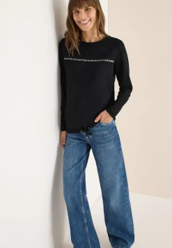 Langarmshirt mit Wording black