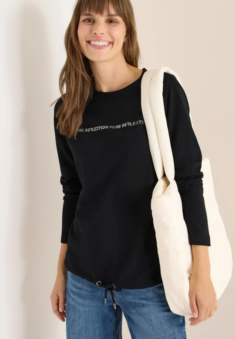 Langarmshirt mit Wording black