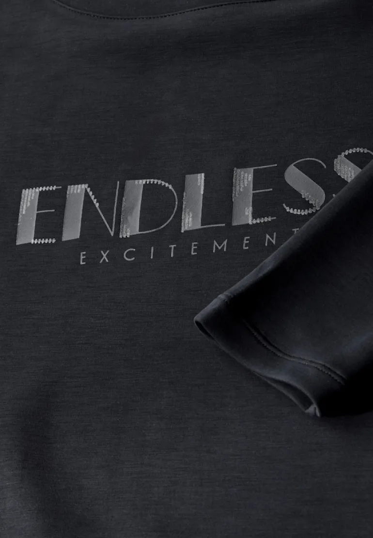Langarmshirt mit Wording black