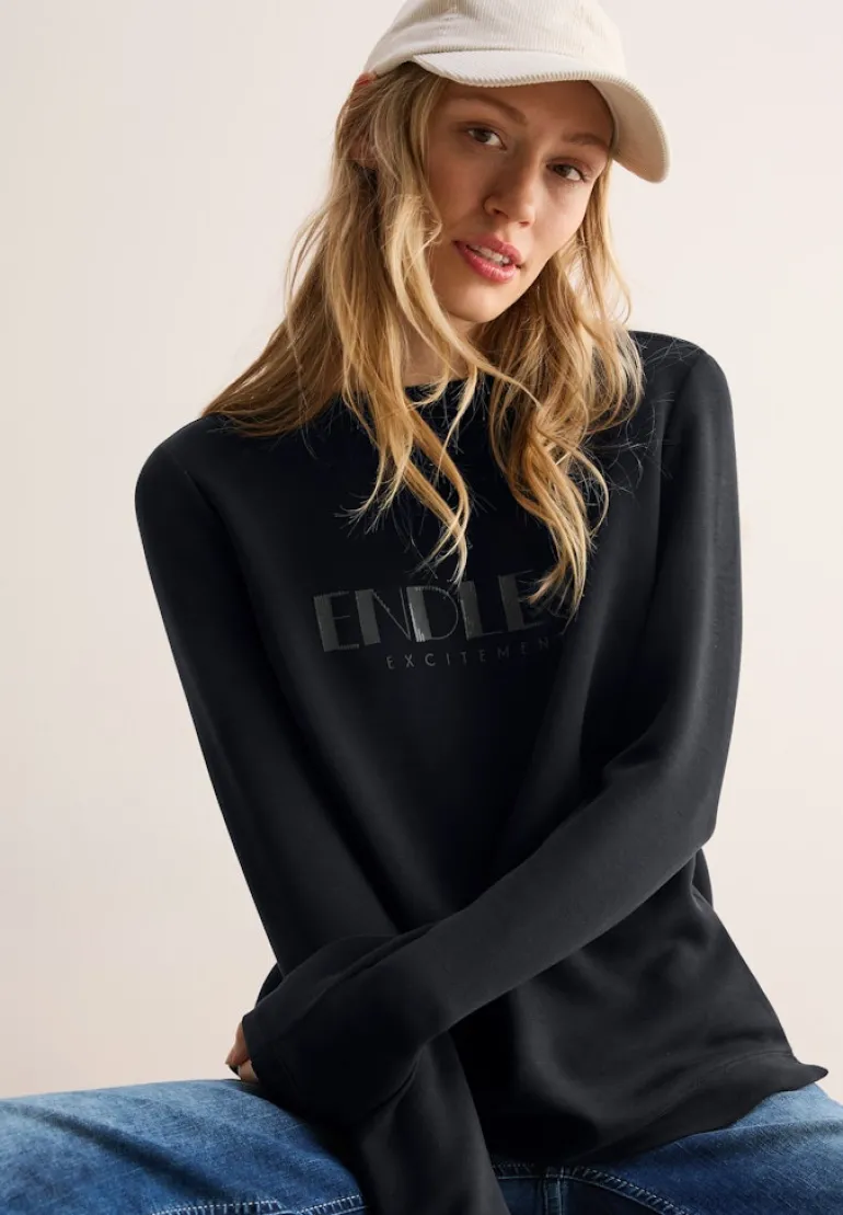 Langarmshirt mit Wording black