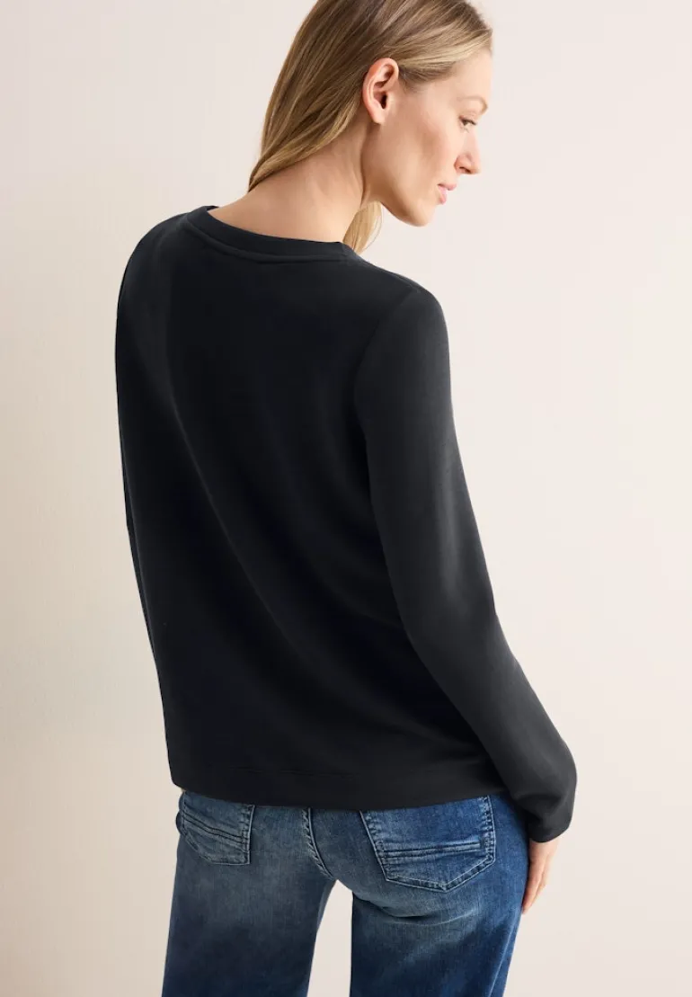 Langarmshirt mit Wording black