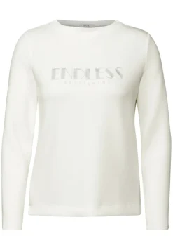 Langarmshirt mit Wording vanilla white