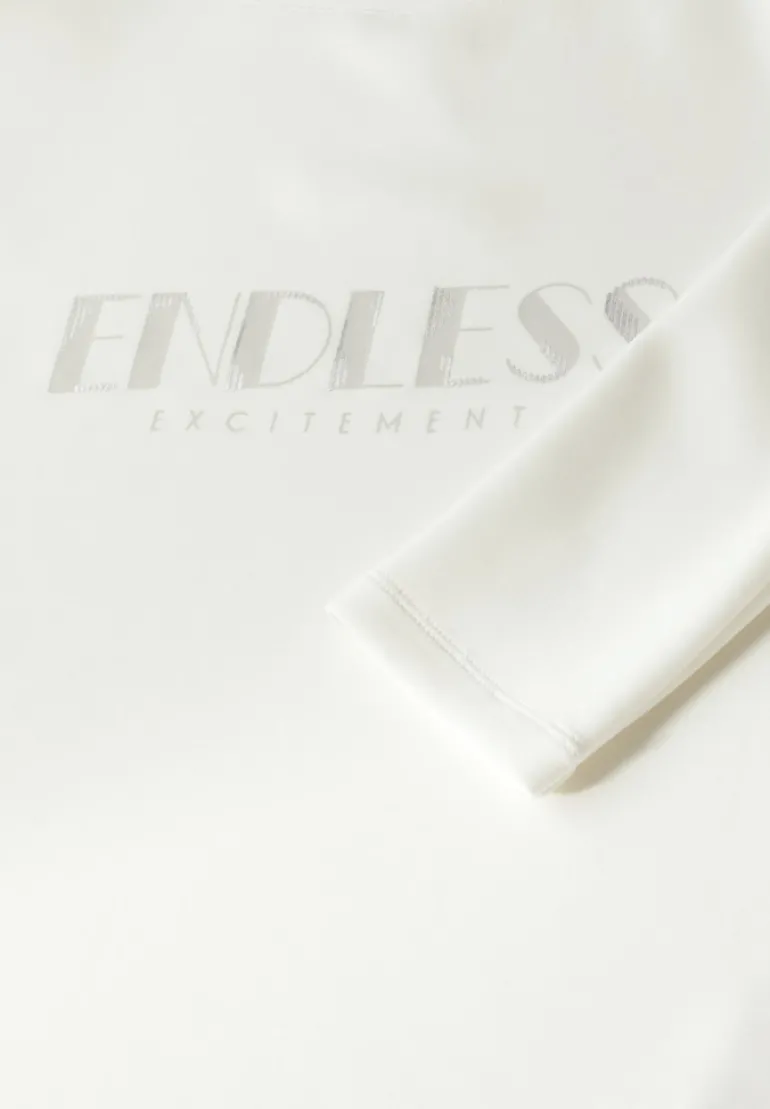 Langarmshirt mit Wording vanilla white