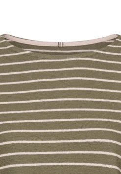 Langarm-T-Shirt aus Bio-Baumwolle shadow khaki stripes