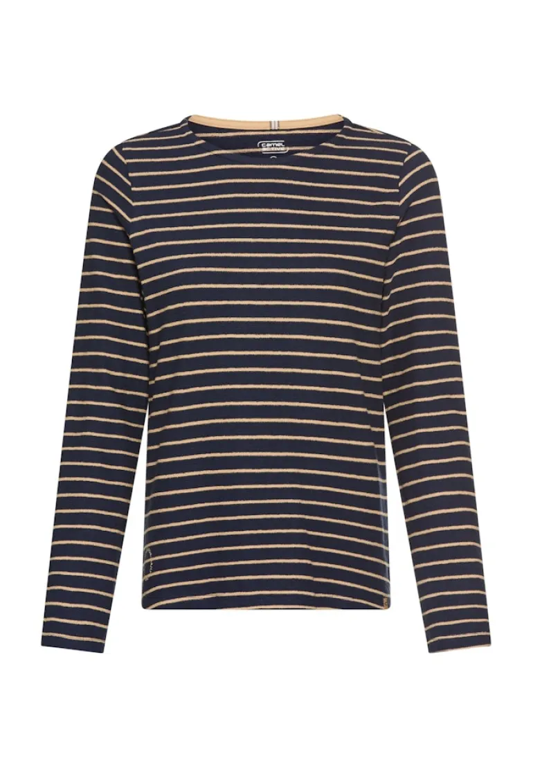 Langarm-T-Shirt aus Bio-Baumwolle ink blue stripes
