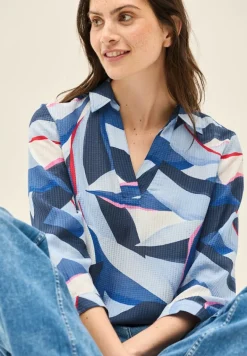 Lange Hemdbluse mit Print urban navy blue