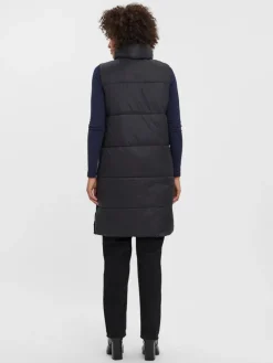 lange Steppweste black