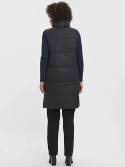 lange Steppweste black