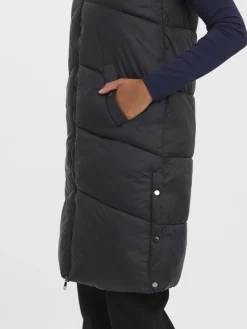 lange Steppweste black