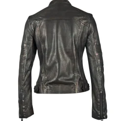 LEDERJACKE G2GEENA SF LAMEV metallic black