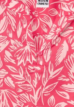 Leichte Print Baumwollbluse strawberry red