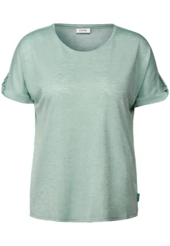 Leinen-Look Glitzer-Shirt ice sage green