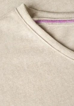Leinen-Look Glitzer-Shirt pumice beige