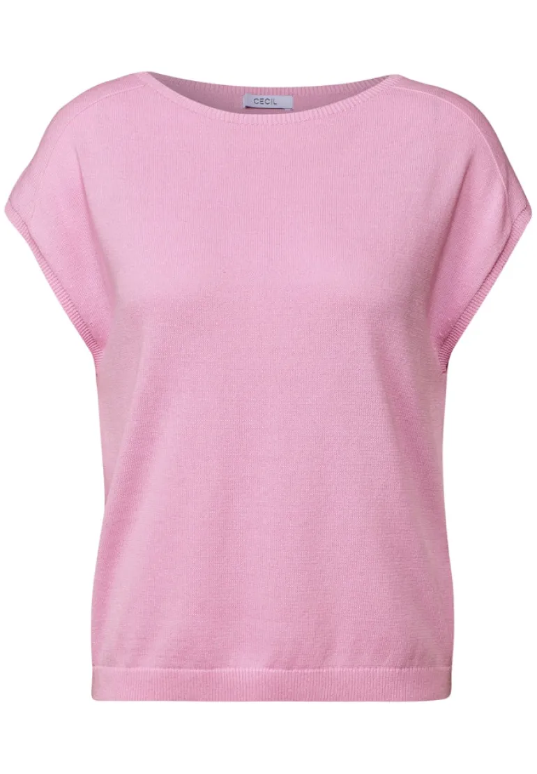 Leinen-Look Strickpullover cherry blossom pink