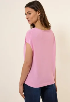 Leinen-Look Strickpullover cherry blossom pink