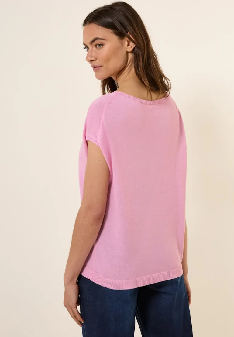 Leinen-Look Strickpullover cherry blossom pink
