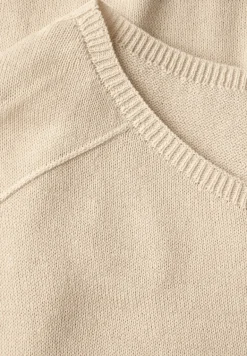 Leinen-Look Strickpullover pearl beige melange