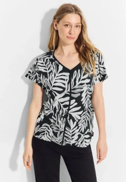 Leinenmix T-Shirt black