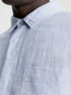 LINEN COTTON REGULAR SHIRT light blue
