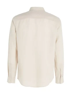 LINEN COTTON REGULAR SHIRT stony beige