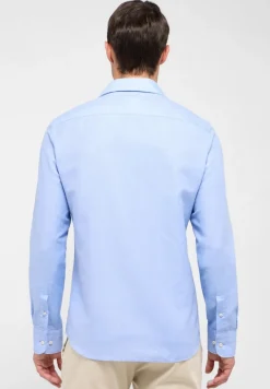 Linen Shirt Twill Langarm azurblau
