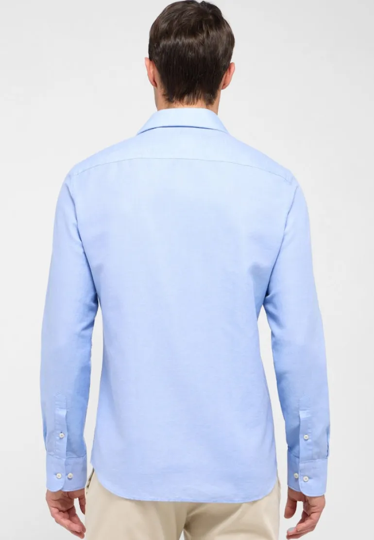 Linen Shirt Twill Langarm azurblau