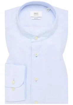 Linen Shirt Twill Langarm pastellblau
