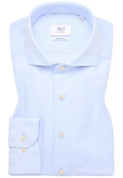 Linen Shirt Twill Langarm pastellblau