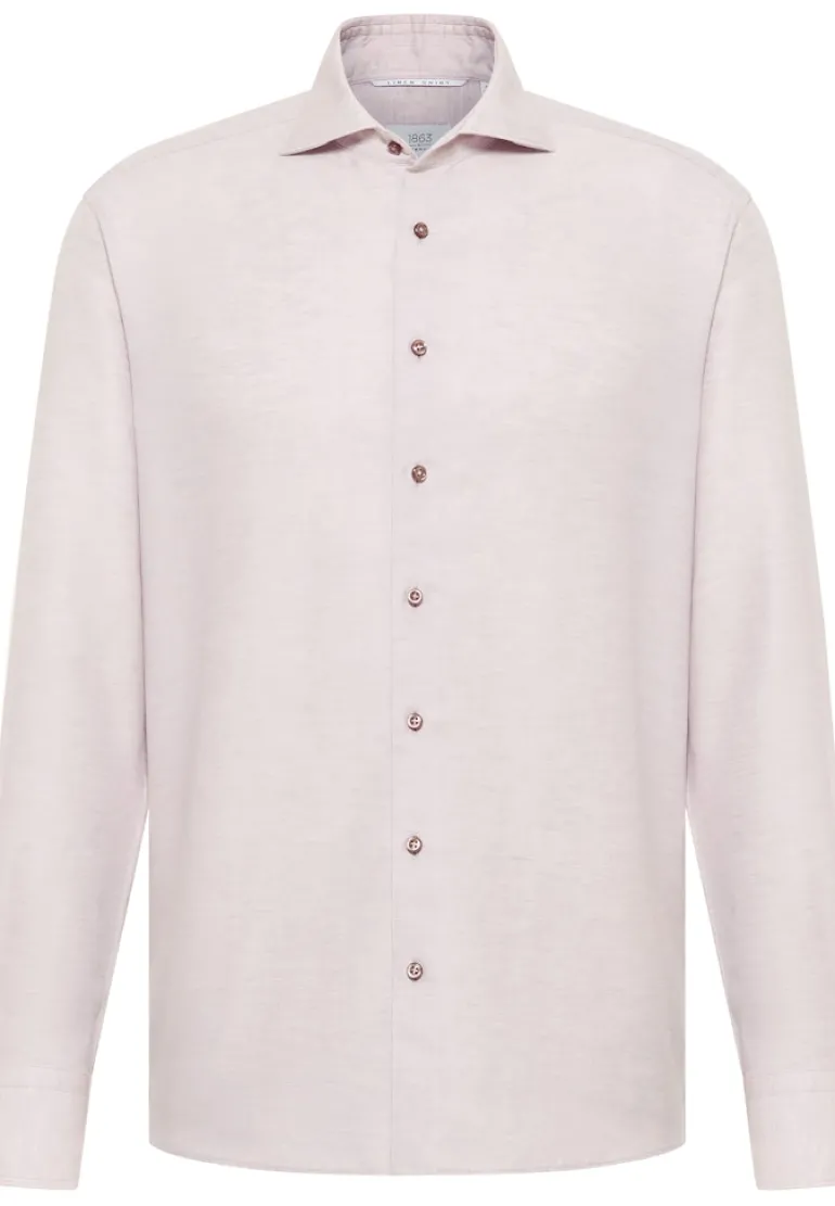 Linen Shirt Twill Langarm sand