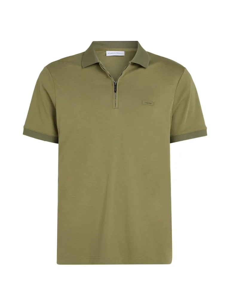 LIQUID TOUCH WELT ZIP POLO delta green