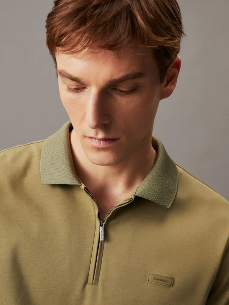 LIQUID TOUCH WELT ZIP POLO delta green