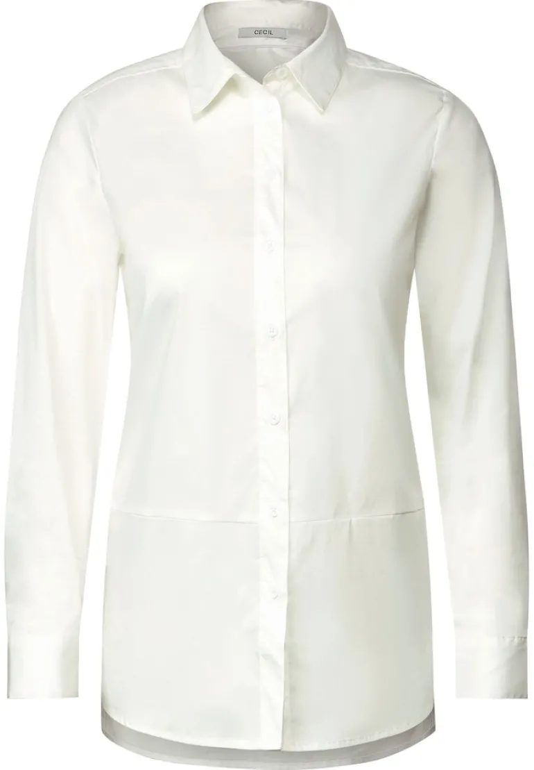Longbluse mit Knopfleiste vanilla white