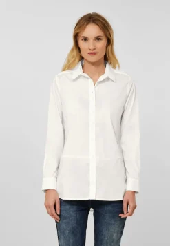 Longbluse mit Knopfleiste vanilla white