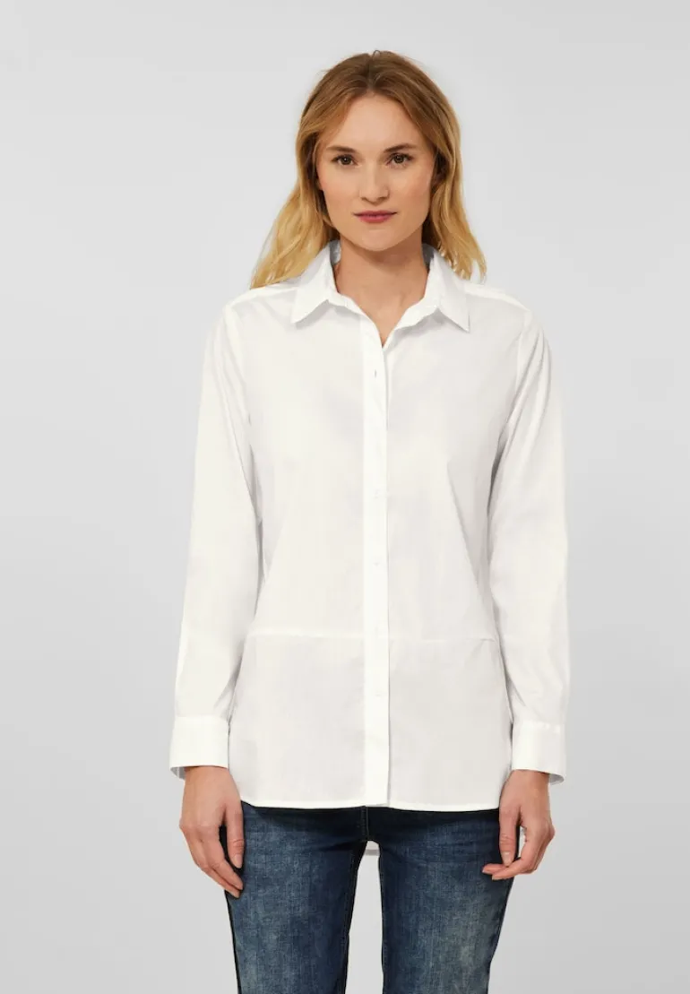 Longbluse mit Knopfleiste vanilla white