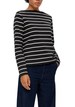 Longsleeve aus Baumwollstretch schwarz