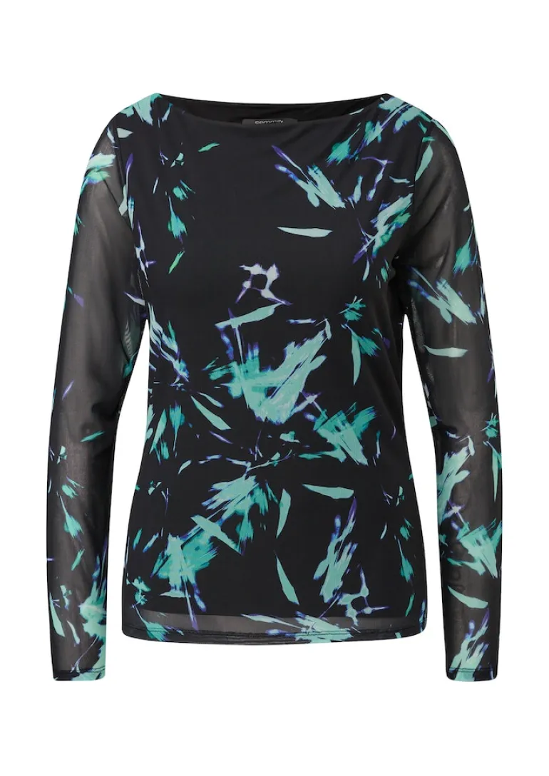 Longsleeve aus Mesh schwarz